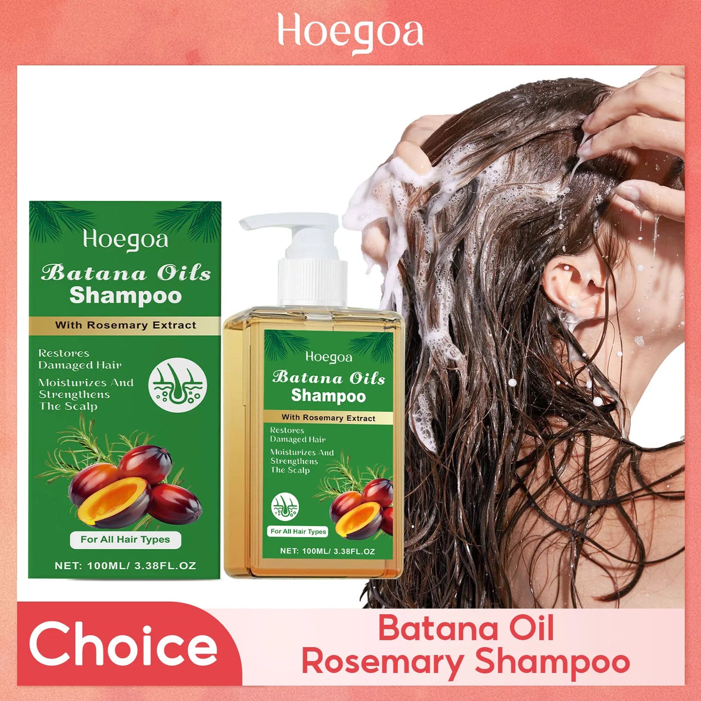 Pure Batana Shampoo Hair Strengthen Moisturizer Restore Damaged Brittle Hair anti Loss Improve Dandruff Scalp Oil Control Care