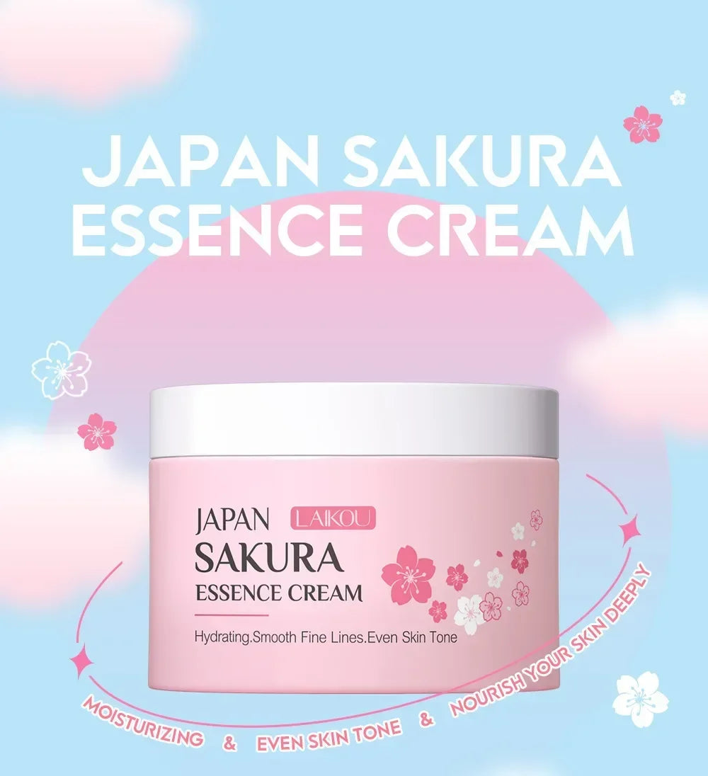 Japan Sakura Face Cream Smoothing Moisturizer Whitening Nourishing Oil Control Moisturizing Skin Care Repair Skin 25G