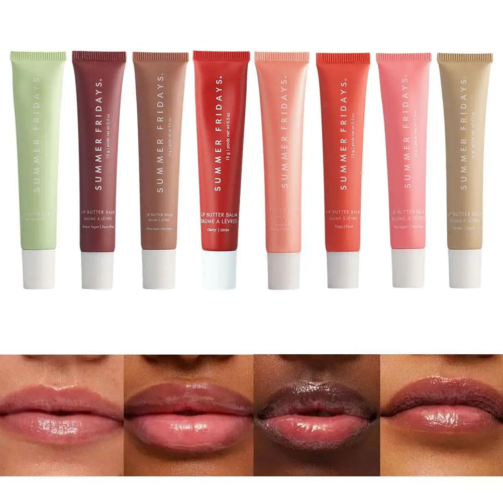 8 Colors Smoothing Soft Lips Cosmetics Moisturizing and Shining Lip Balm Lip Gloss Set PINK SUGAR BIRTHDAY CAKE PINK SUGAR
