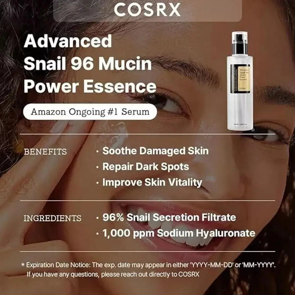 COSRX 100Ml Advanced Snail 96 Mucin Power Essence Improve Skin Texture Intense Hydration Fade Dark Spot Moisturizing Skin Care