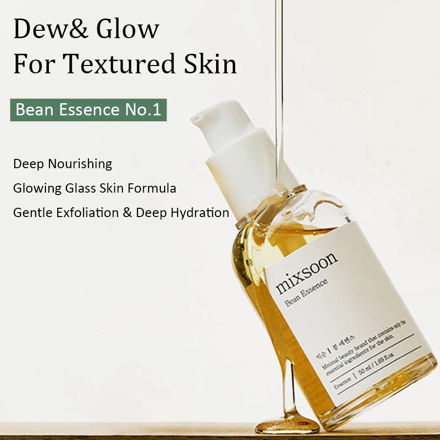 Mixsoon Bean Essence Vegansnail Exfoliating Essence for Face Hydrating Korean Skin Care Glassskin Gentle Deep Hydration 50Ml