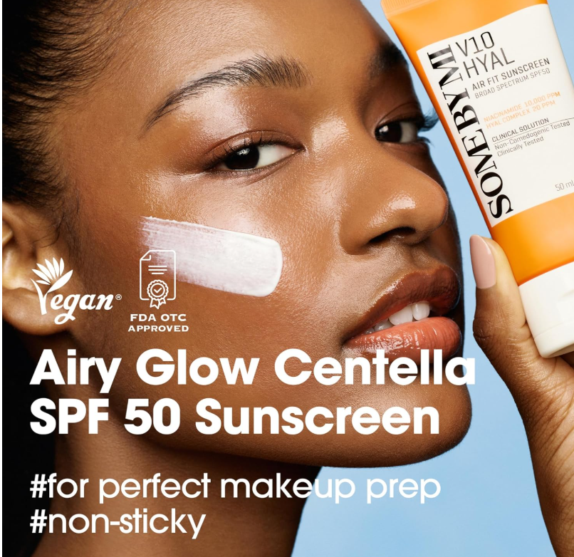 SOME BY MI V10 Hyal Air Fit Sunscreen – 1.69oz, 50ml – Korean Centella Sunscreen for Face with SPF 50 UV Protection