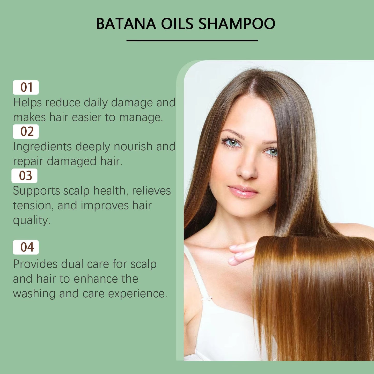 Batana Oil Shampoo Hair Strengthens anti Loss Restore Damaged Split Hair Scalp