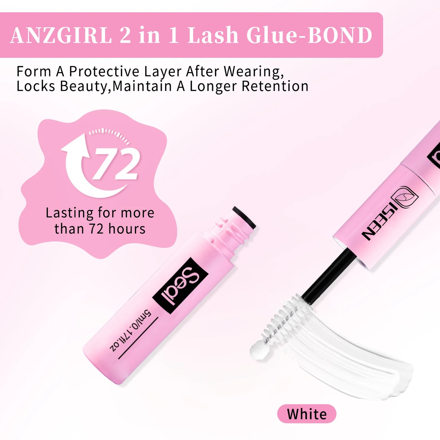 Eyelash Bond & Seal 10Ml Eyelash Glue Remover 5Ml Eyelash Curler Eyelash Brush Tweezer Kit Makeup