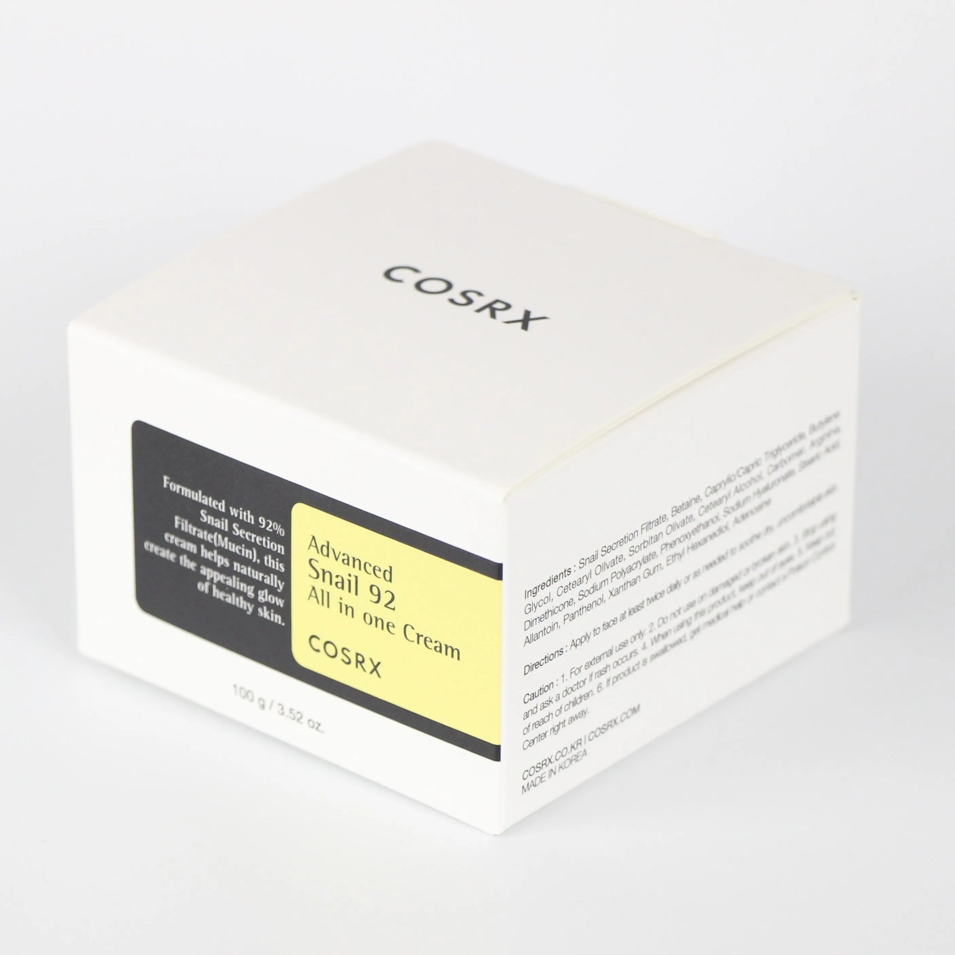 COSRX Snail Mucin 92% Moisturizer 3.52Oz/ 100G, Daily Face Gel Cream for Dry, Sensitive Skin