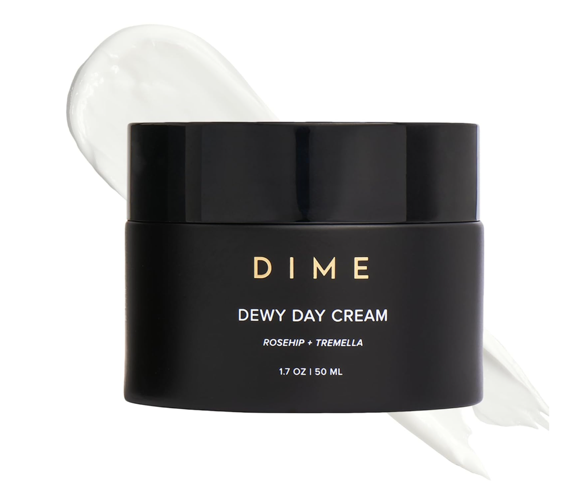 DIME Beauty Dewy Day Cream, Morning Face Moisturizer with Rosehip Oil and Snow Mushroom, 1.7 oz / 50 ml