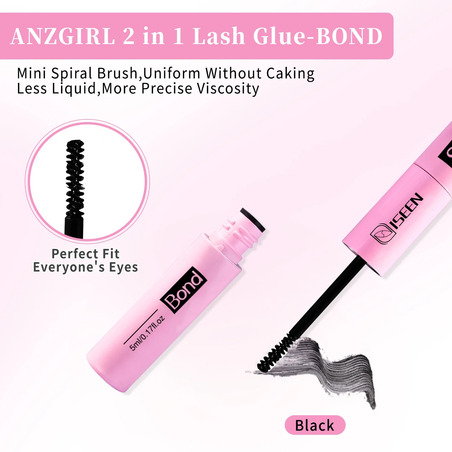 Eyelash Bond & Seal 10Ml Eyelash Glue Remover 5Ml Eyelash Curler Eyelash Brush Tweezer Kit Makeup