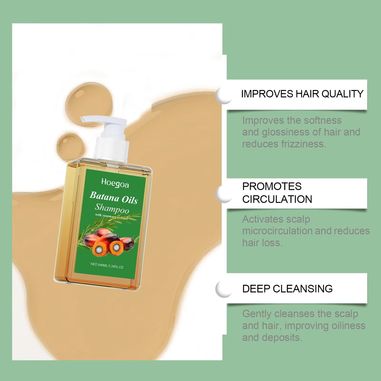 Batana Oil Shampoo Hair Strengthens anti Loss Restore Damaged Split Hair Scalp